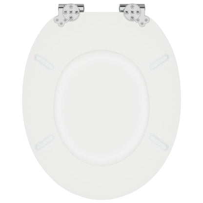 Soft-Close Toilet Seat White 44 x 38 cm MDF board