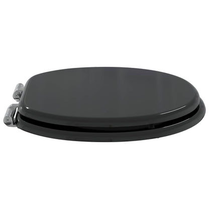Soft-Close Toilet Seat Black 44 x 38 cm MDF board