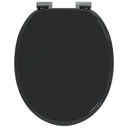Soft-Close Toilet Seat Black 44 x 38 cm MDF board