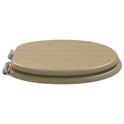 Soft-Close Toilet Seat Light Bamboo Color 44 x 38 cm MDF board