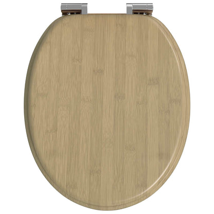 Soft-Close Toilet Seat Light Bamboo Color 44 x 38 cm MDF board