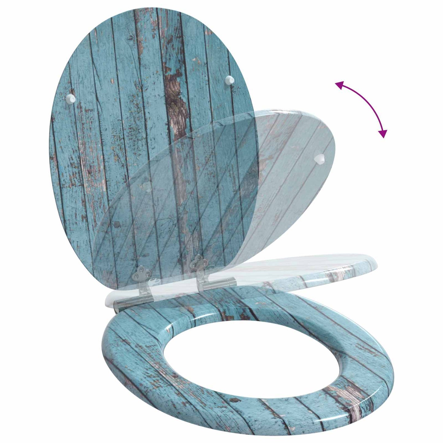 Soft-Close Toilet Seat Blue 44 x 38 cm MDF board
