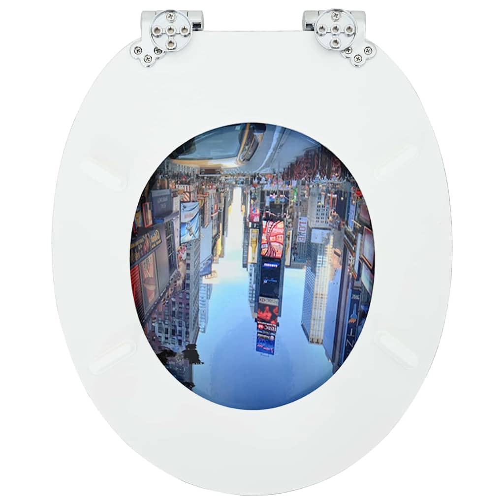 Soft-Close Toilet Seat Multicolour 44 x 38 cm MDF board