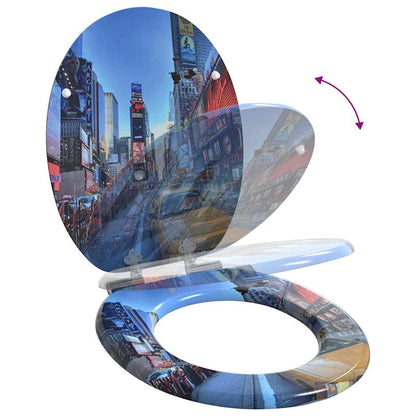 Soft-Close Toilet Seat Multicolour 44 x 38 cm MDF board