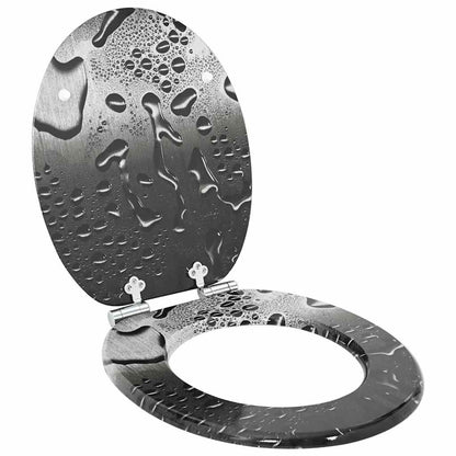Soft-Close Toilet Seat Grey 44 x 38 cm MDF board