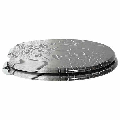 Soft-Close Toilet Seat Grey 44 x 38 cm MDF board
