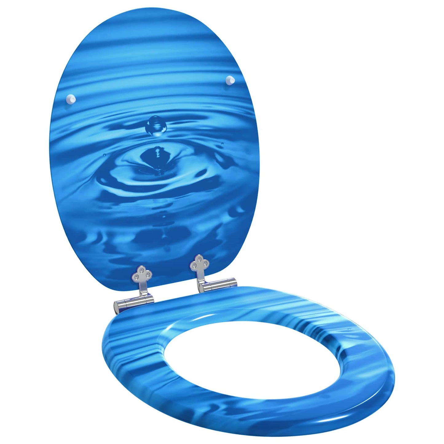 Soft-Close Toilet Seat Blue Drop 44 x 38 cm MDF board