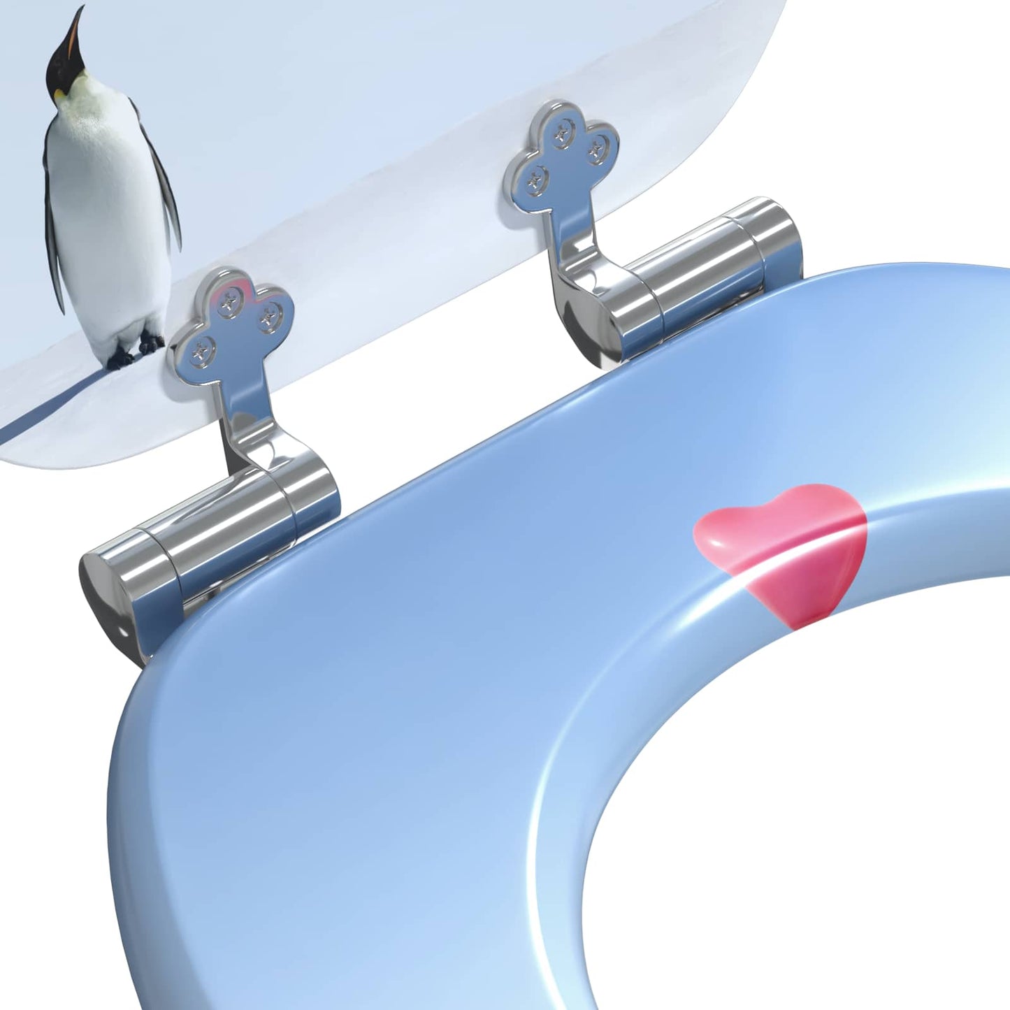 Soft-Close Toilet Seat Blue 44 x 38 cm MDF board