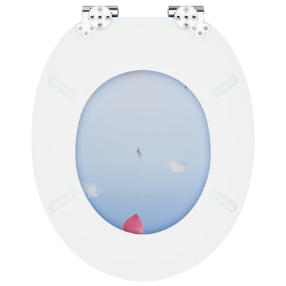 Soft-Close Toilet Seat Blue 44 x 38 cm MDF board