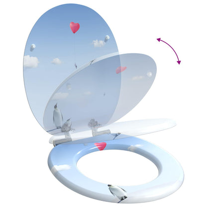 Soft-Close Toilet Seat Blue 44 x 38 cm MDF board