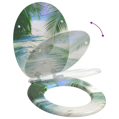 Soft-Close Toilet Seat Green 44 x 38 cm MDF board