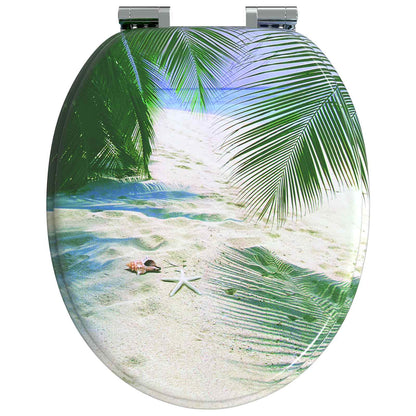 Soft-Close Toilet Seat Green 44 x 38 cm MDF board