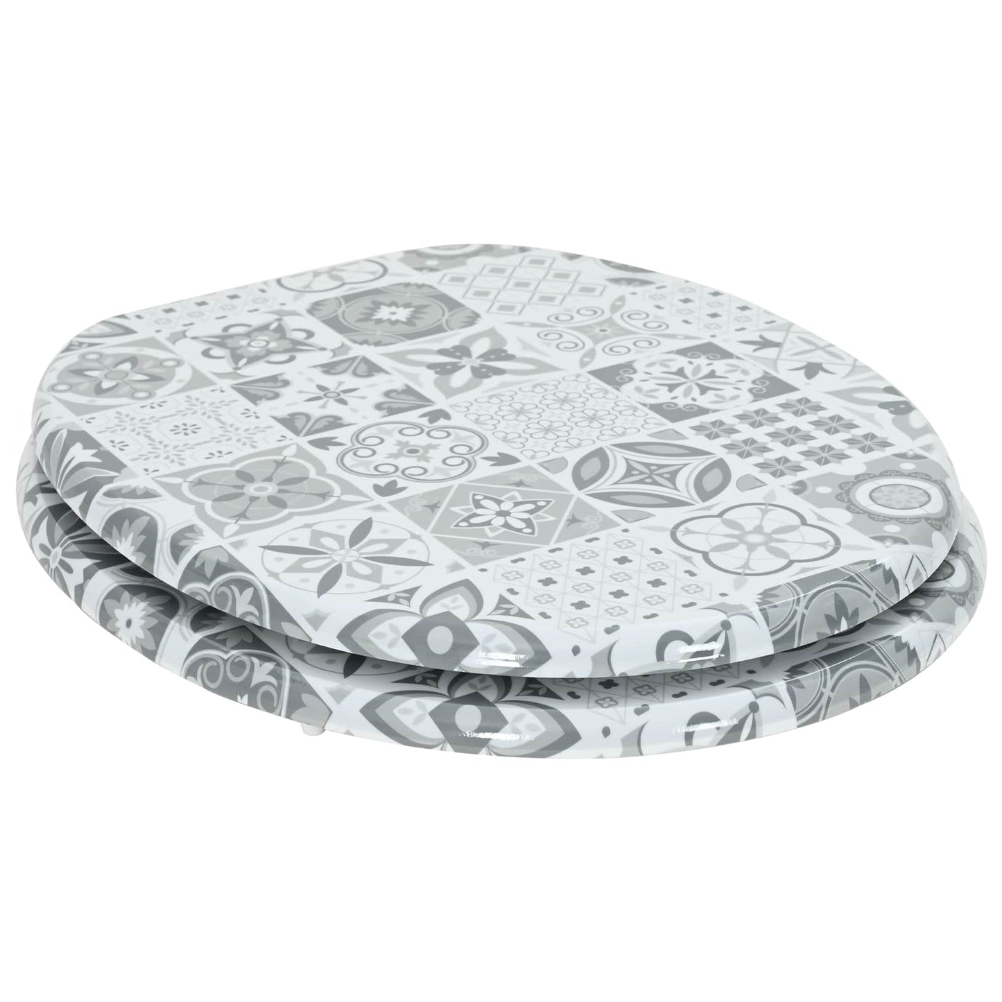 Soft-Close Toilet Seat Grey 44 x 38 cm MDF board