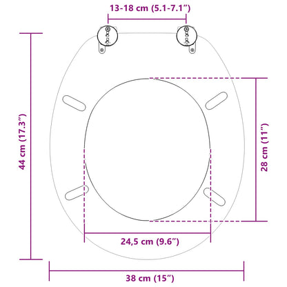 Soft-Close Toilet Seat Light Blue 44 x 38 cm MDF board