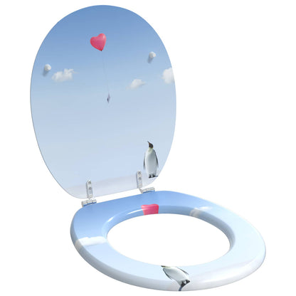 Soft-Close Toilet Seat Blue 44 x 38 cm MDF board