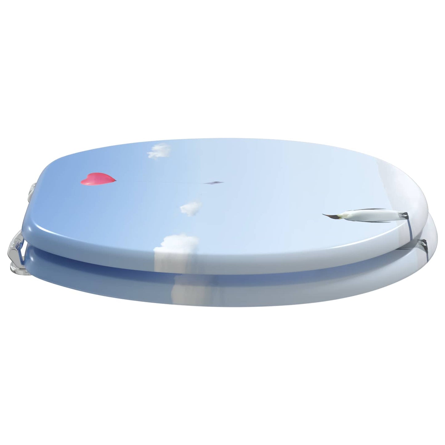 Soft-Close Toilet Seat Blue 44 x 38 cm MDF board