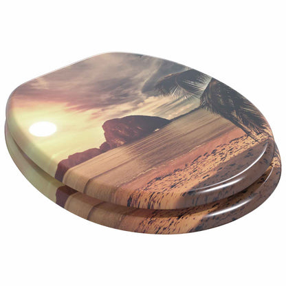 Soft-Close Toilet Seat Orange 44 x 38 cm MDF board