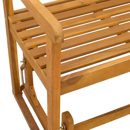 Garden Glider Bench Natural 110 x 59 x 97 cm Solid Acacia Wood