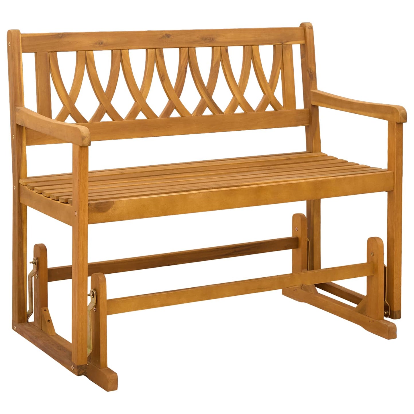 Garden Glider Bench Natural 110 x 59 x 97 cm Solid Acacia Wood