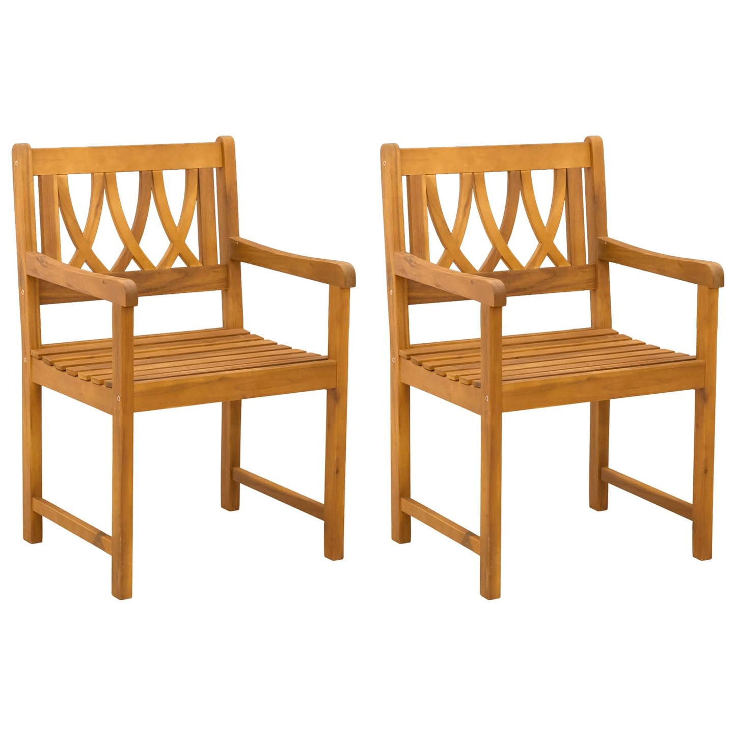 Garden Chairs 2 pcs Natural Solid Acacia Wood