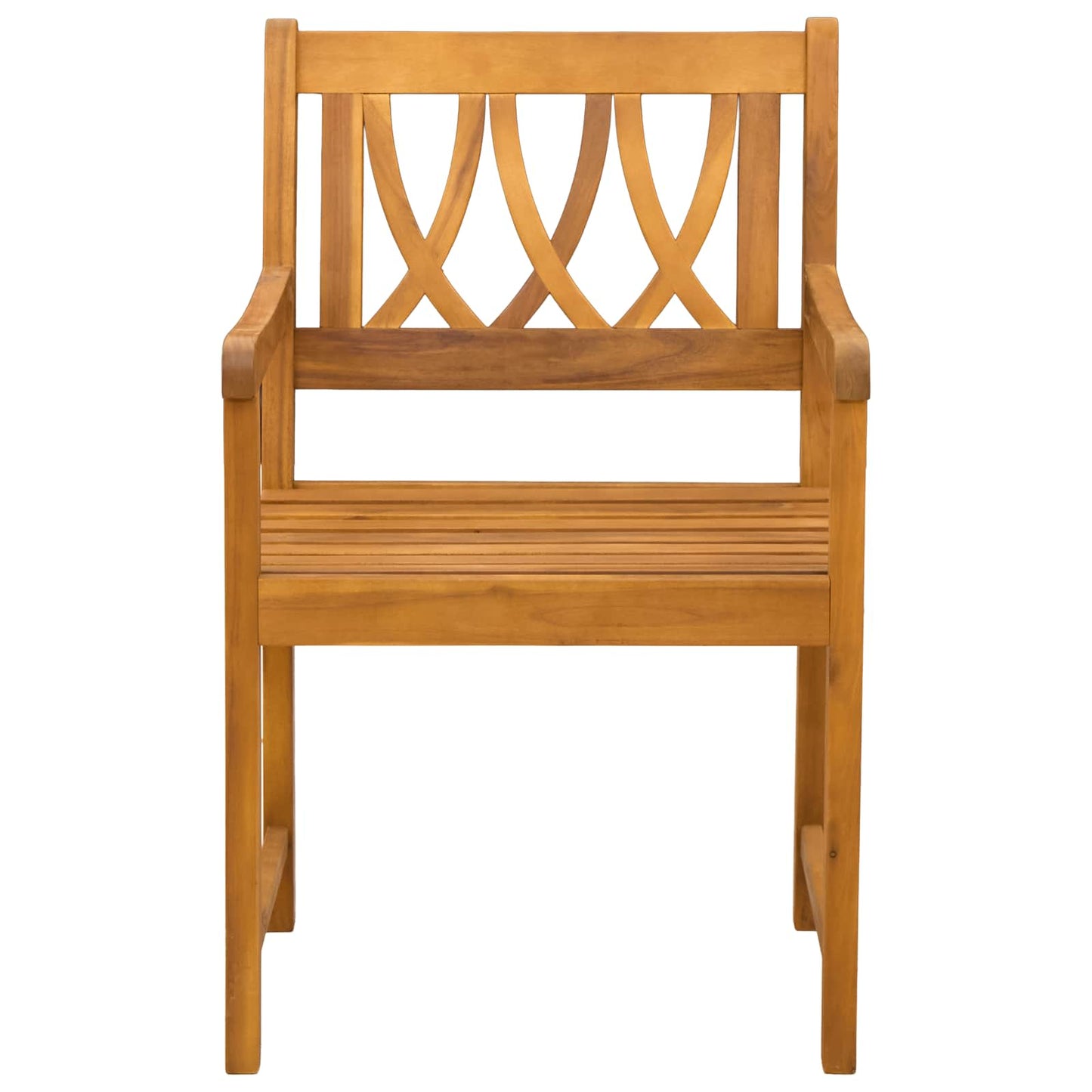 Garden Chairs 2 pcs Natural Solid Acacia Wood