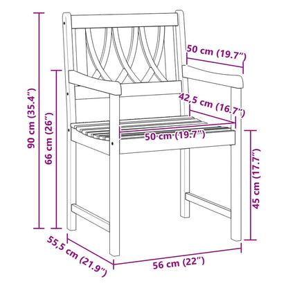 Garden Chairs 2 pcs Natural Solid Acacia Wood
