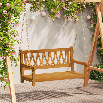 Garden Swing Bench Natural 110 x 56 x 58 cm Solid Acacia Wood