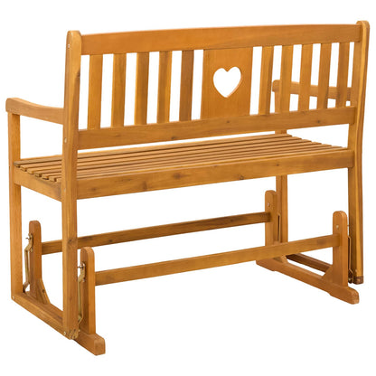 Garden Glider Bench Natural 110 x 59 x 97 cm Solid Acacia Wood