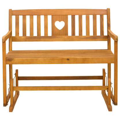Garden Glider Bench Natural 110 x 59 x 97 cm Solid Acacia Wood