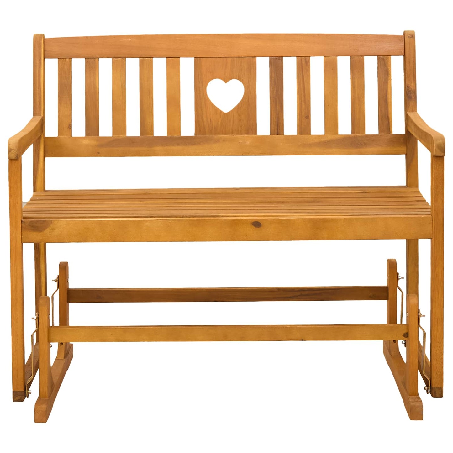 Garden Glider Bench Natural 110 x 59 x 97 cm Solid Acacia Wood