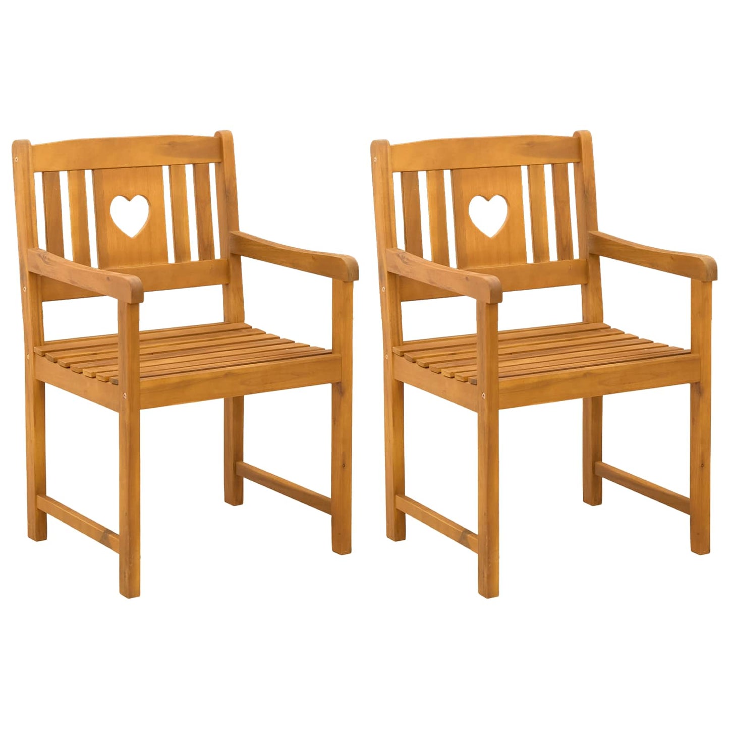 Outdoor Bench 2 pcs Natural 56 x 55.5 x 90 cm Solid Acacia Wood