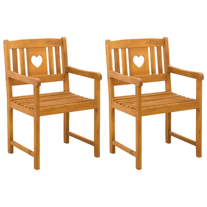 Outdoor Bench 2 pcs Natural 56 x 55.5 x 90 cm Solid Acacia Wood