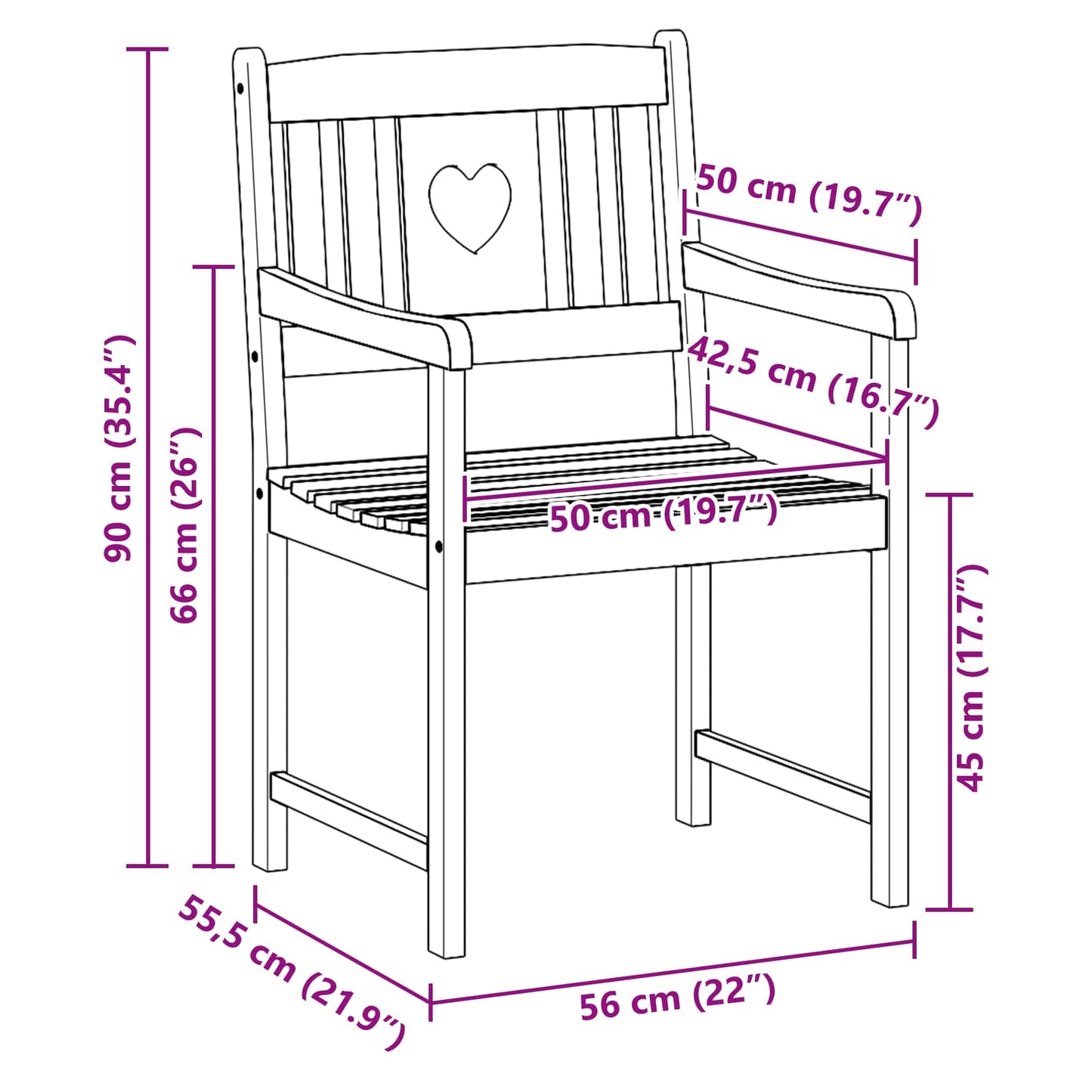 Outdoor Bench 2 pcs Natural 56 x 55.5 x 90 cm Solid Acacia Wood