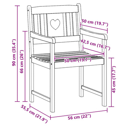 Outdoor Bench 2 pcs Natural 56 x 55.5 x 90 cm Solid Acacia Wood