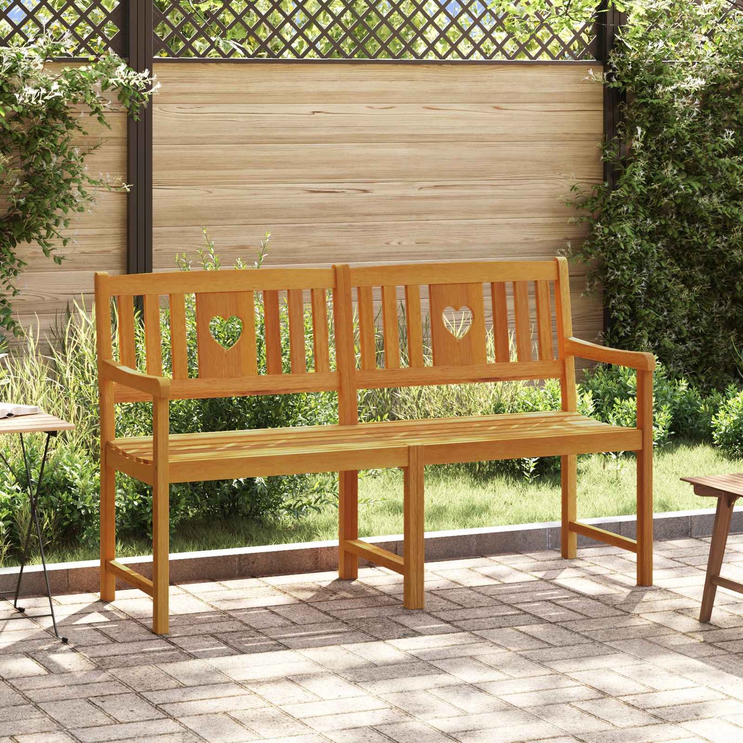 Outdoor Bench Natural 150 x 55.5 x 90 cm Solid Acacia Wood