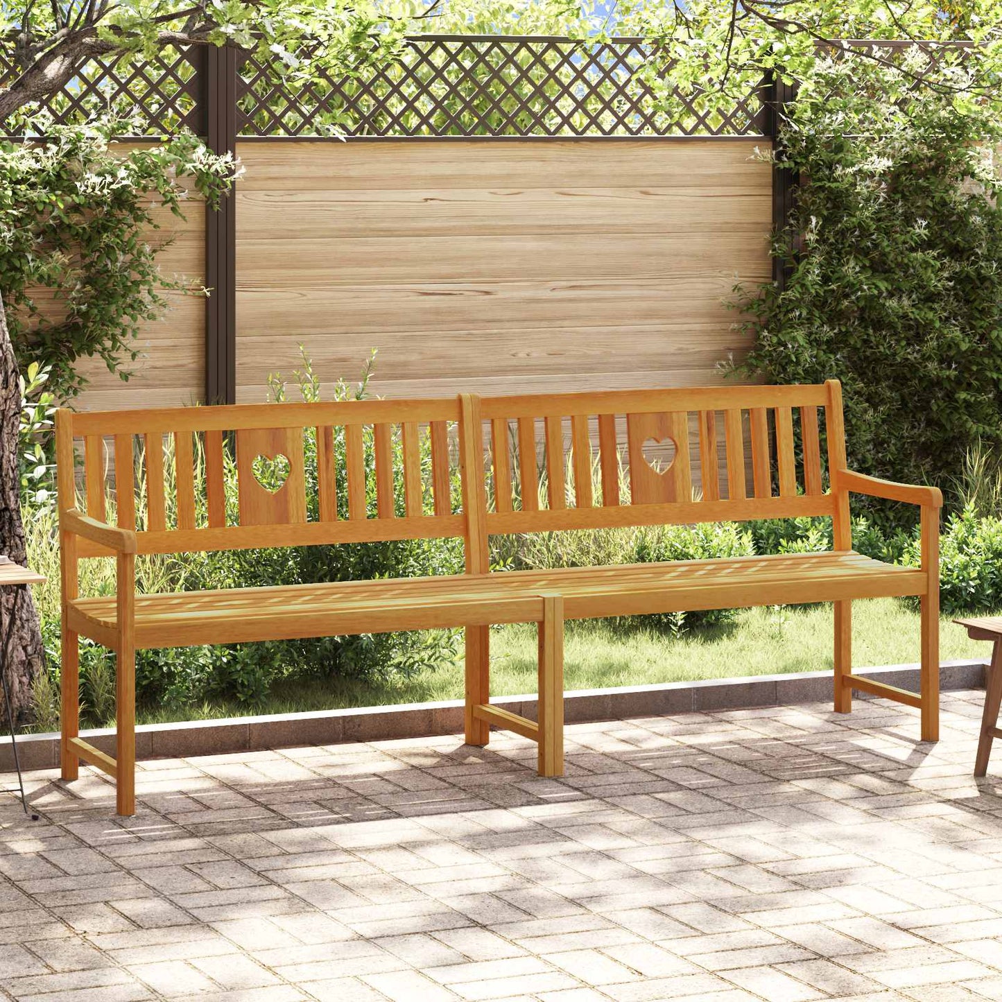 Outdoor Bench Natural 220 x 55.5 x 90 cm Solid Acacia Wood