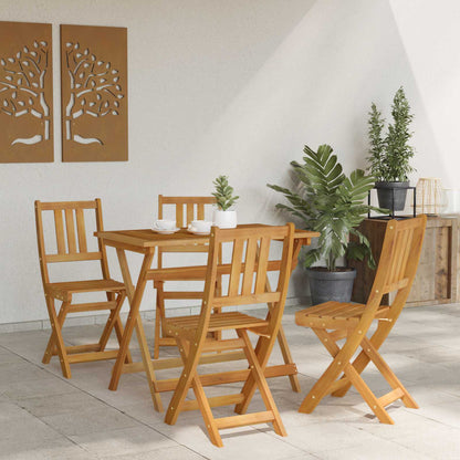 with Cushion 4 pcs Natural 40 x 42 x 85 cm Solid Acacia Wood