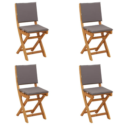 Garden Chair 4 pcs Dark Grey 38 x 46 x 85 cm Solid Acacia Wood
