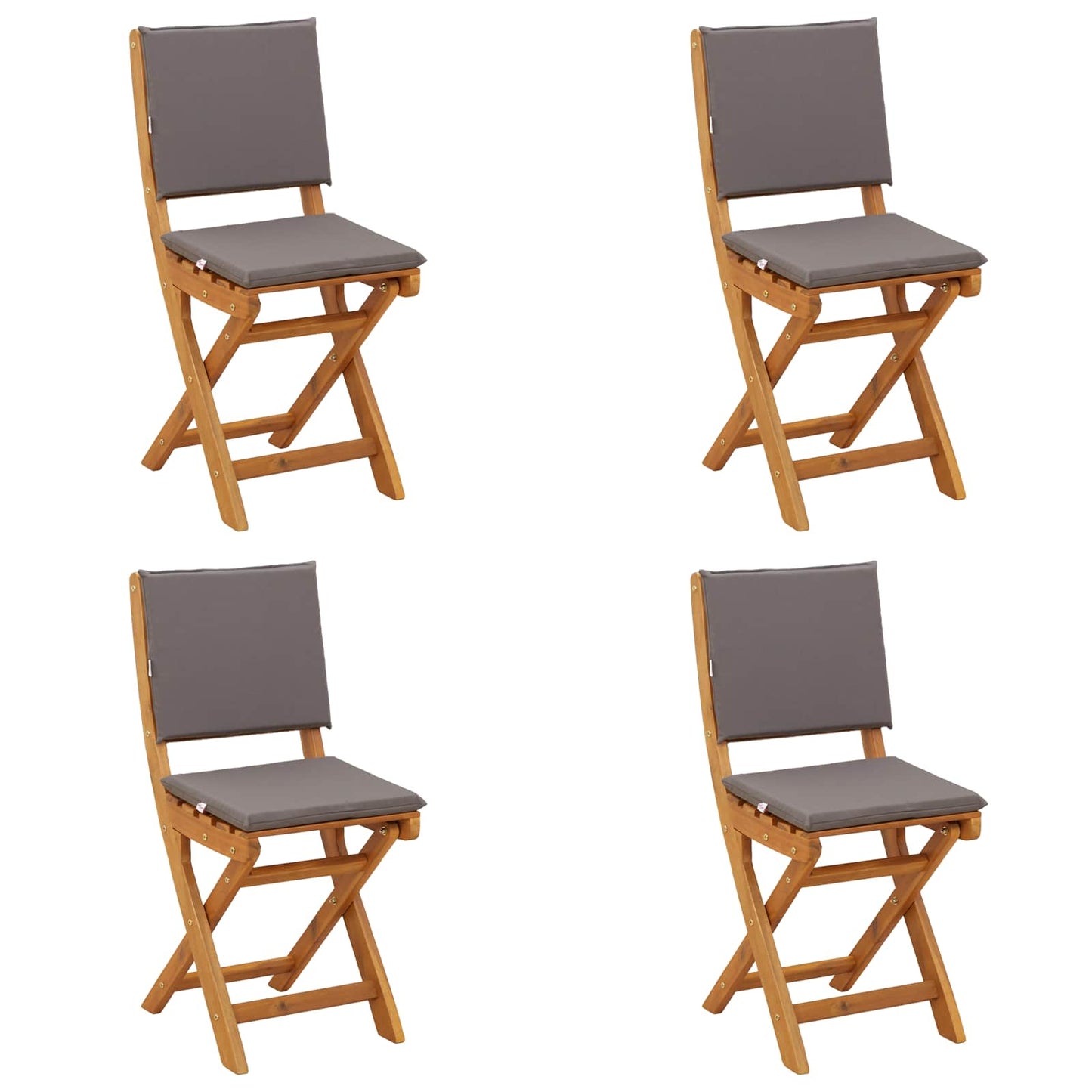 Garden Chair 4 pcs Dark Grey Solid Acacia Wood