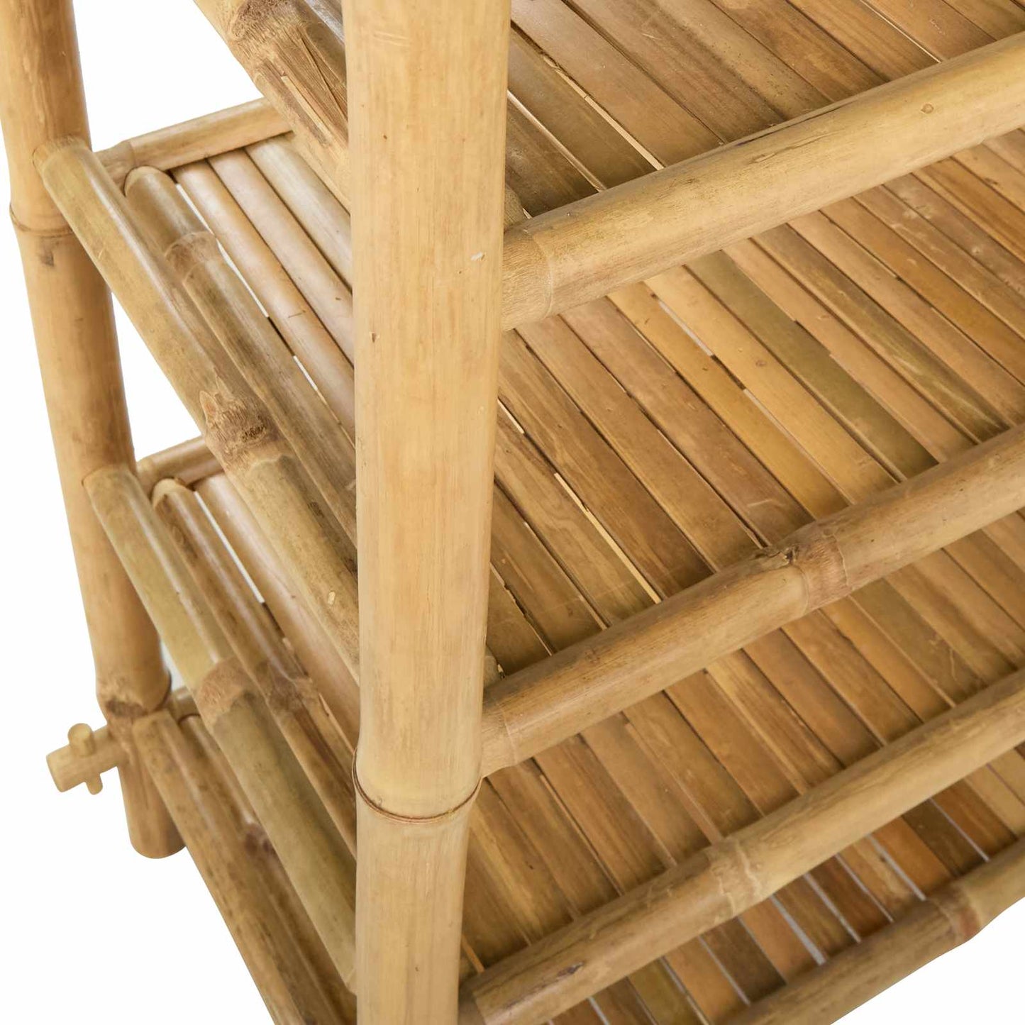 Shoe Rack with Shelf Natural 4-tier Bamboo
