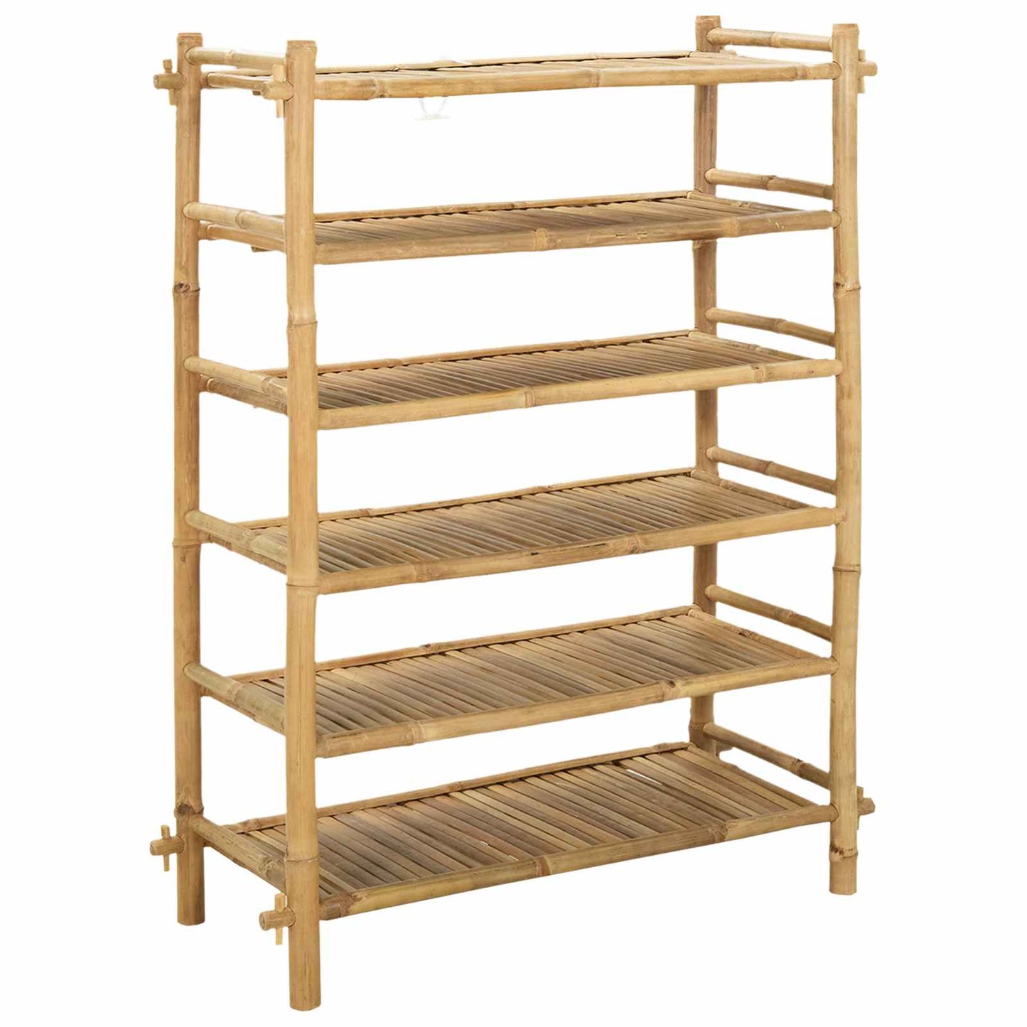 Shoe Rack with Shelf Natural 6-tier Bamboo