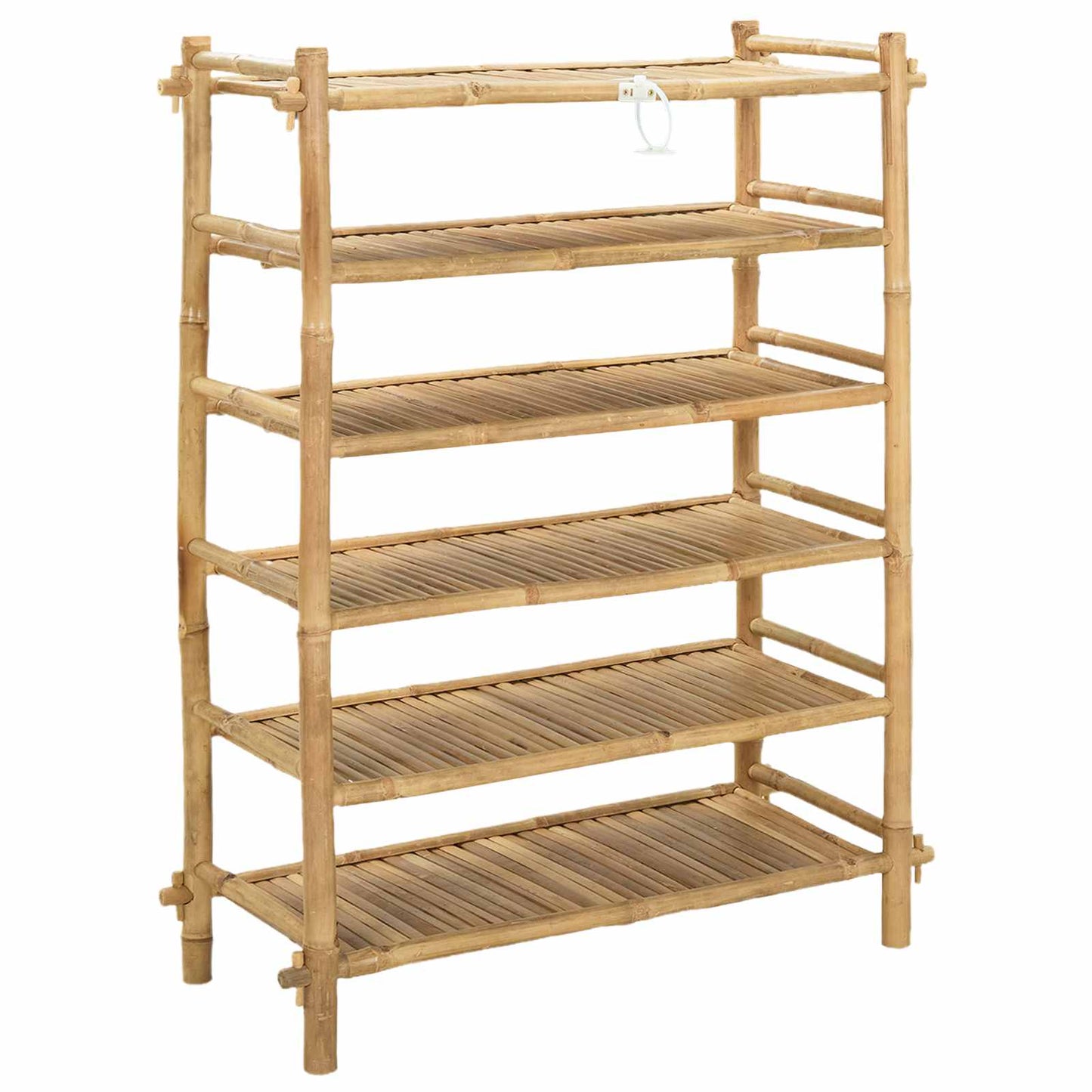 Shoe Rack with Shelf Natural 6-tier Bamboo