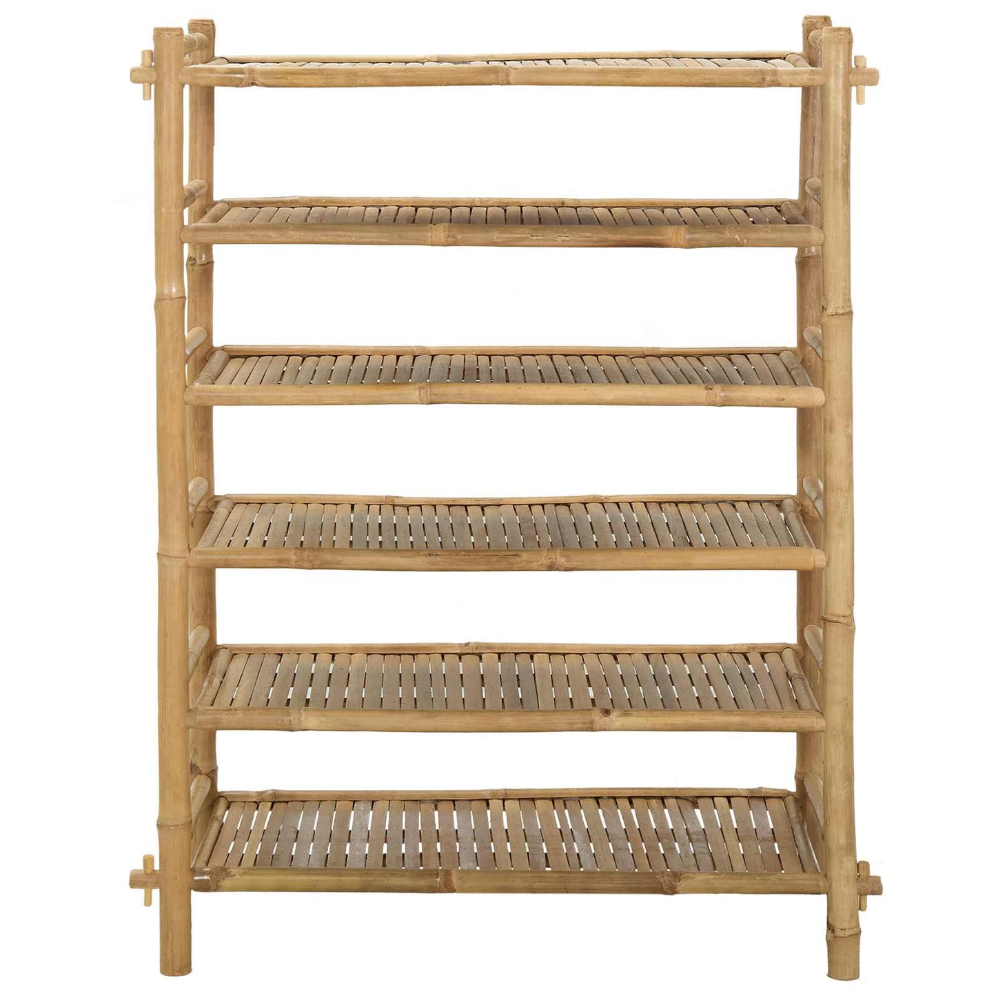 Shoe Rack with Shelf Natural 6-tier Bamboo
