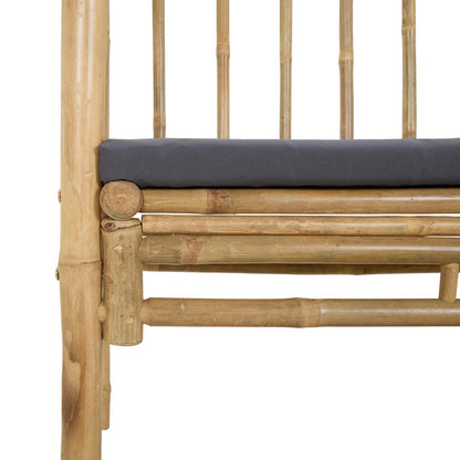 Garden Arch with Bench Dark Grey 115 x 50 x 205 cm Bamboo