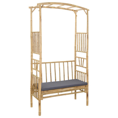 Garden Arch with Bench Dark Grey 115 x 50 x 205 cm Bamboo