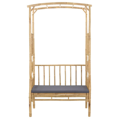 Garden Arch with Bench Dark Grey 115 x 50 x 205 cm Bamboo