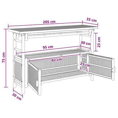 Console Table with Shelf Natural 110 x 35 x 75 cm Bamboo