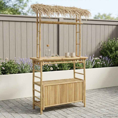 Outdoor Bar Table Natural 110 x 50 x 209 cm Bamboo