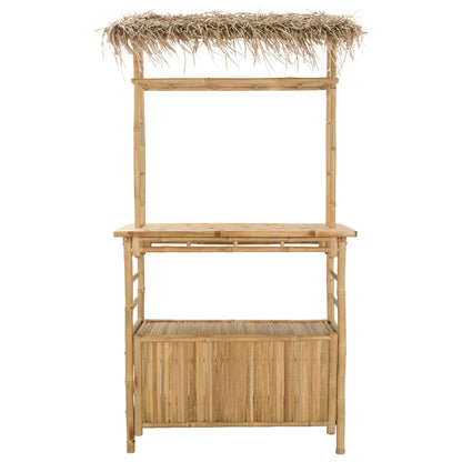 Outdoor Bar Table Natural 110 x 50 x 209 cm Bamboo
