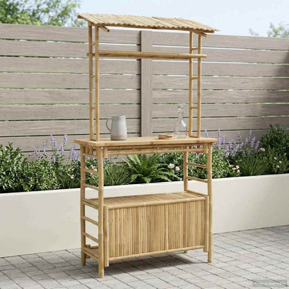 Outdoor Bar Table Natural 110 x 50 x 210 cm Bamboo